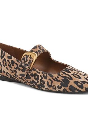 Naturalizer Leopard-Print Mary Jane Flat with Gold Buckle